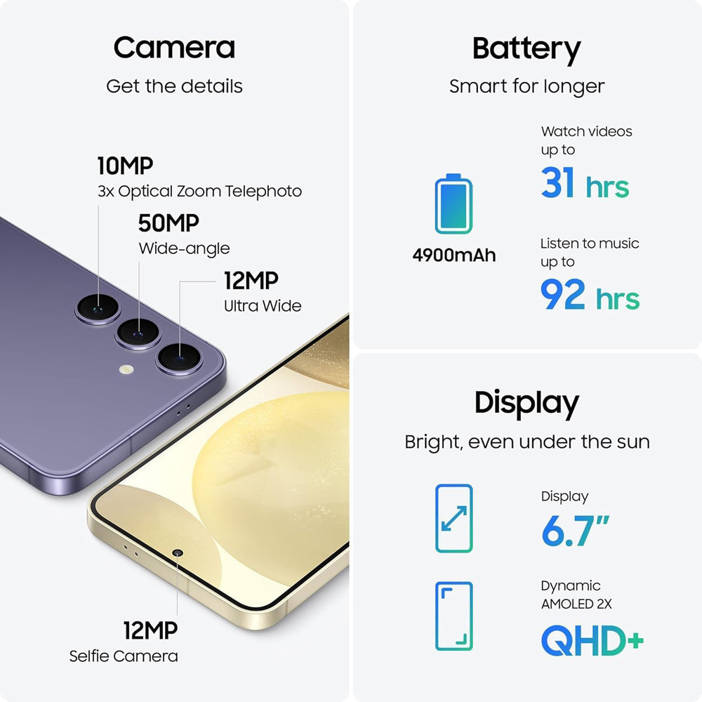 Samsung Galaxy S24, Snapdragon 8 Gen 3, 256GB, 8GB RAM, 6,2" FHD+, IA, 4000 mAh, Android 14